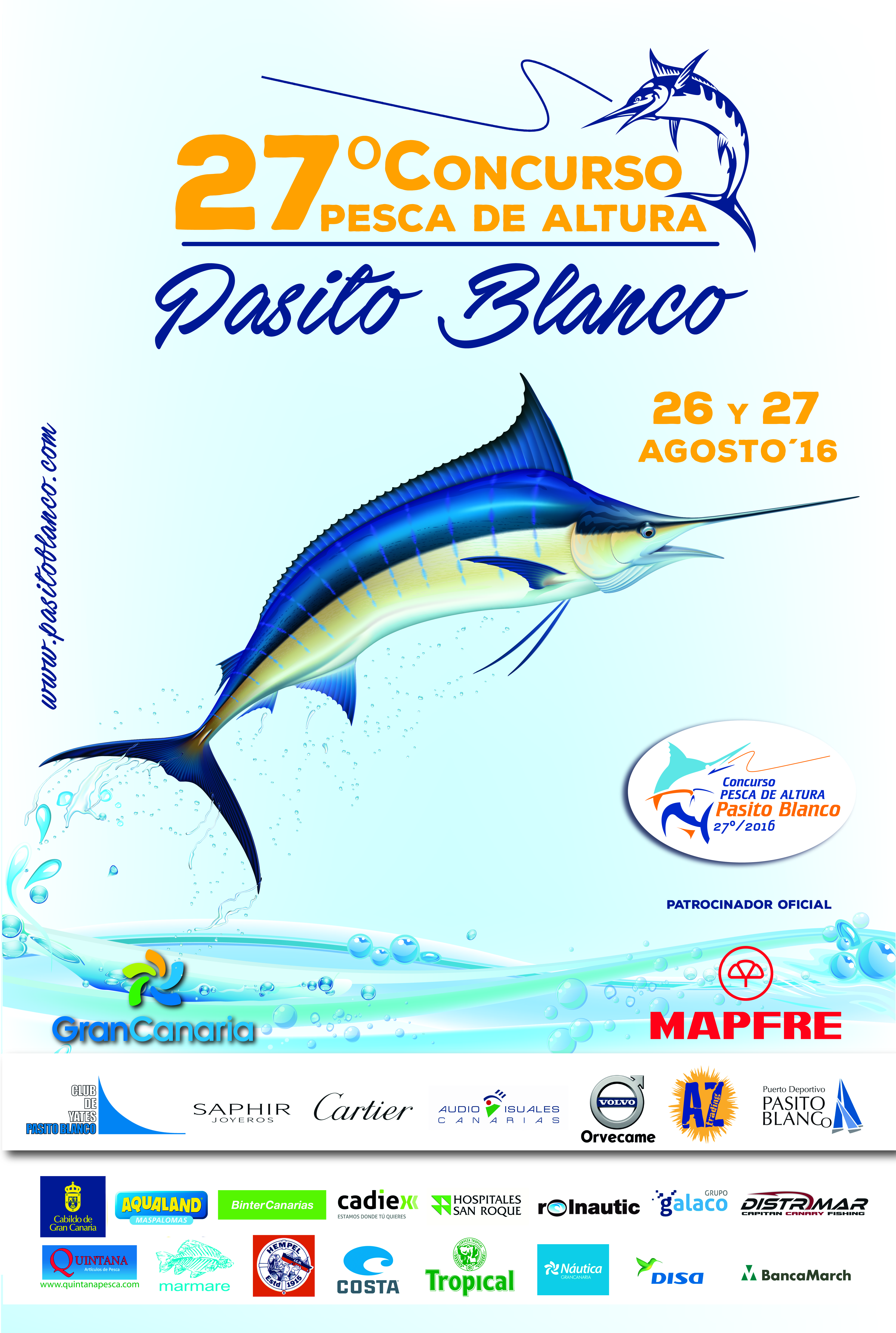 Cartel del 27º Concurso de Pesca de Altura Pasito Blanco - 2016
