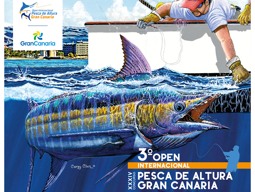 Una obra del artista Carey Chen centra el diseño del cartel 2023 del Open Pesca Gran Canaria
