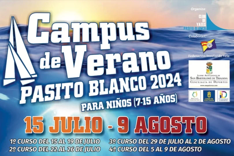 Vela, kayak o padle surf para niños: Abierta la inscripción a los Campus de Verano Pasito Blanco 2024
